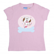 Pink Half sleeve Girls Pyjama - Puppy